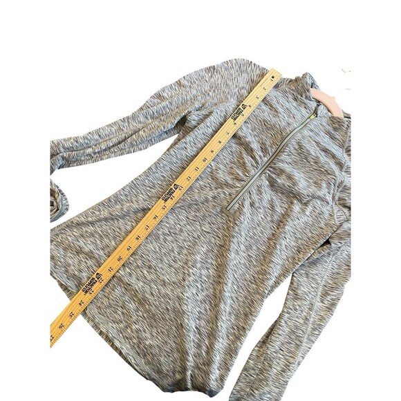Athleta Mendoza 1/2 Zip Shirt Thumb Holes‎ Space Dye Running Gray Womens Small - Picture 8 of 10